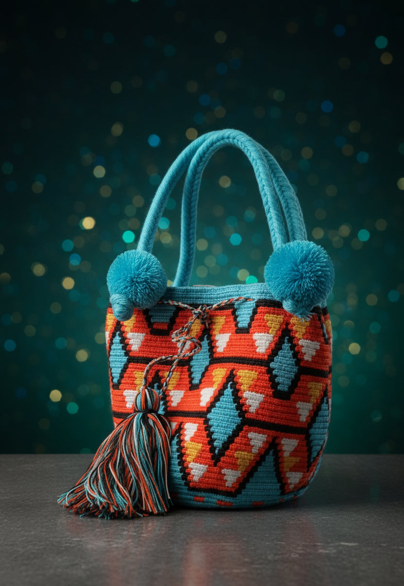 Bolso Artesanal Wayuu - Estilo bucket (Pequeño)
