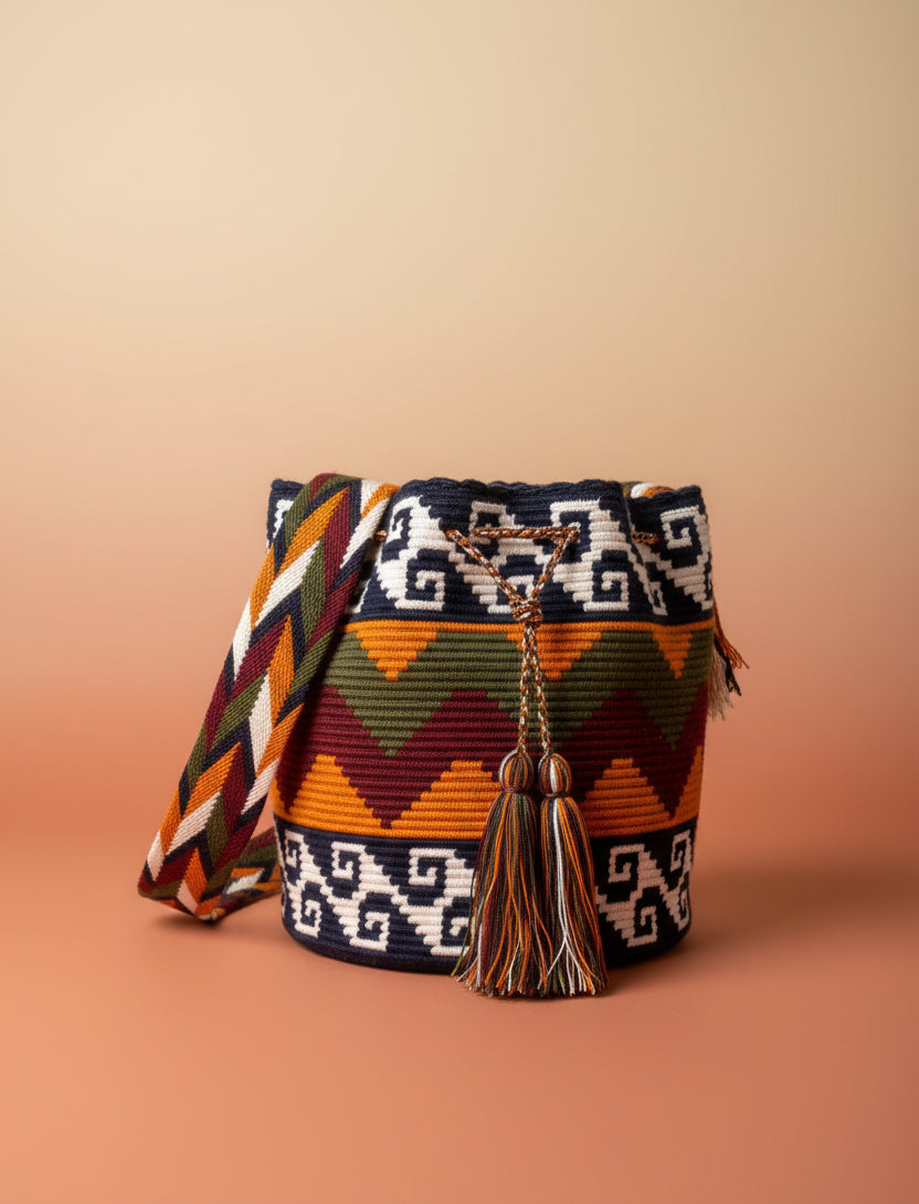 Bolso Artesanal Wayuu - Estilo bucket (Grande)