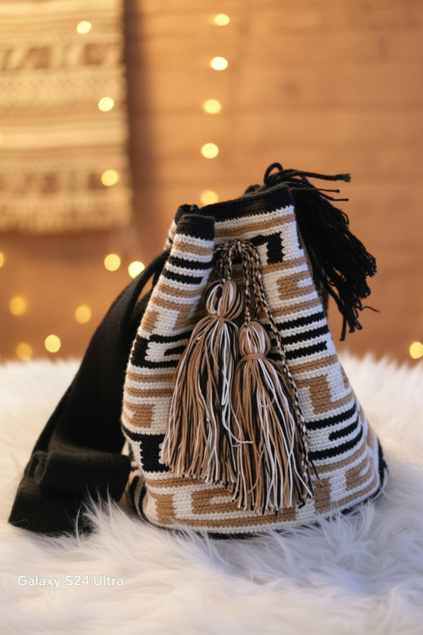 Bolso Artesanal Wayuu - Estilo bucket (Mediano)