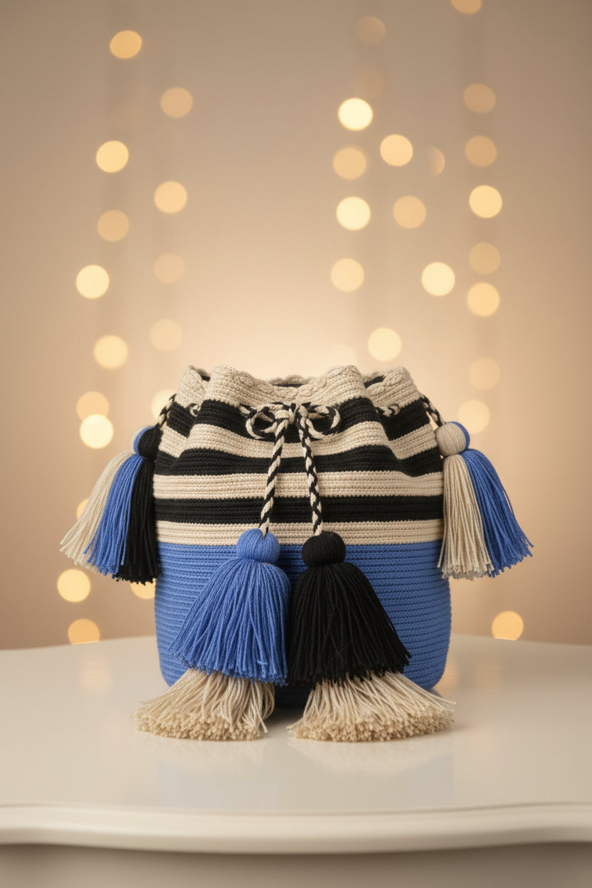 Bolso Artesanal Wayuu - Estilo bucket (Mediano)