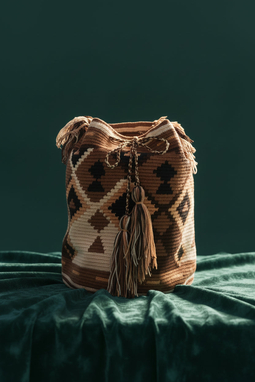Bolso Artesanal Wayuu - Estilo bucket (Grande)