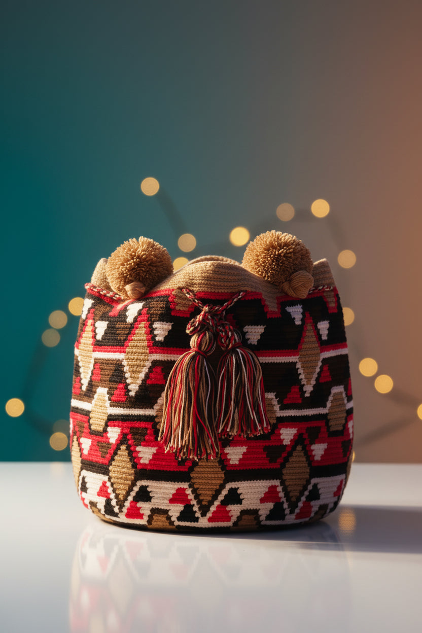 Bolso Artesanal Wayuu - Estilo bucket (Mediano)